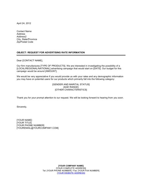 Advertising Request Letter Scrumps