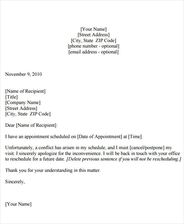 Appointment Reminder Letter Sample | scrumps