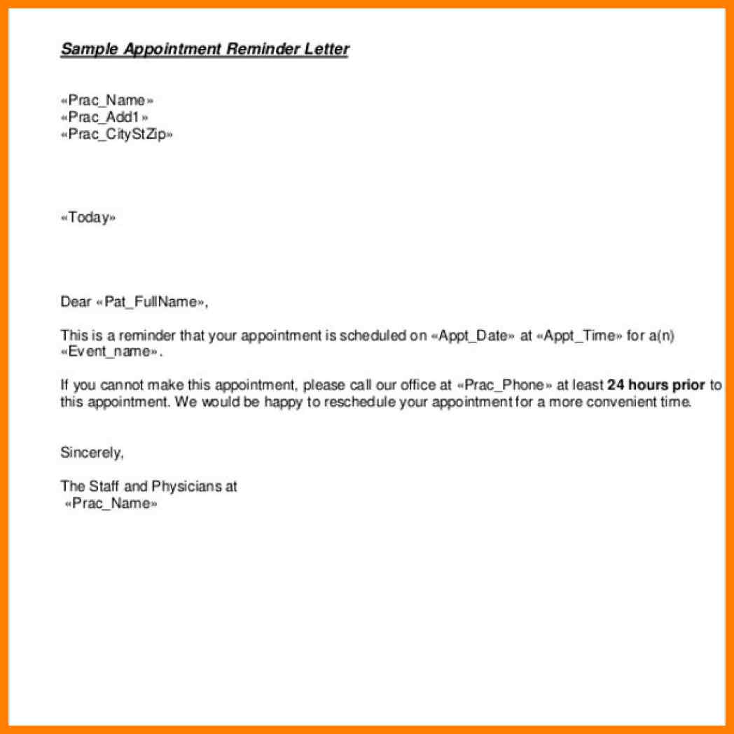 Appointment Reminder Letter Templates scrumps