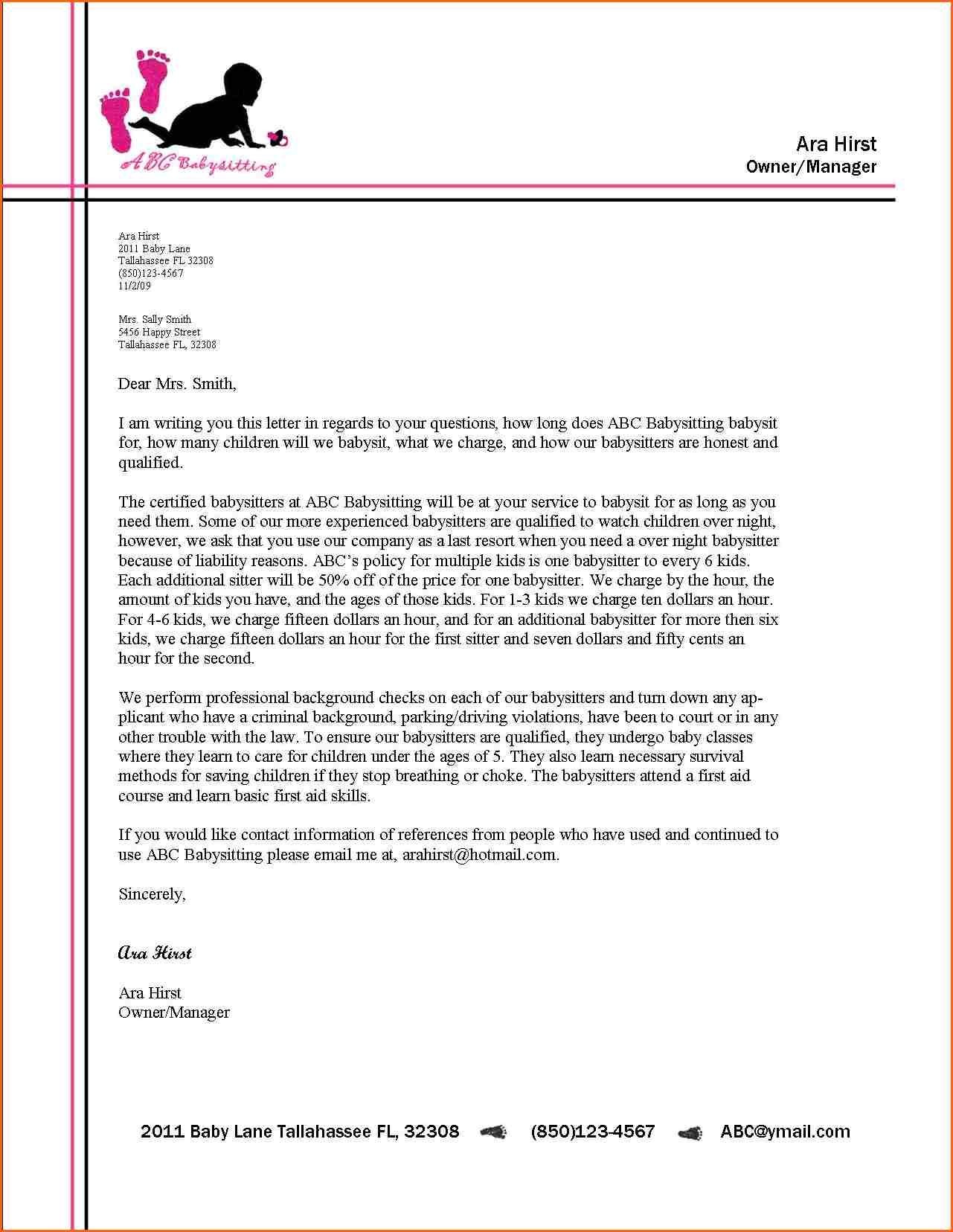 Examples Of How To Format A Business Letter New Business Letter 