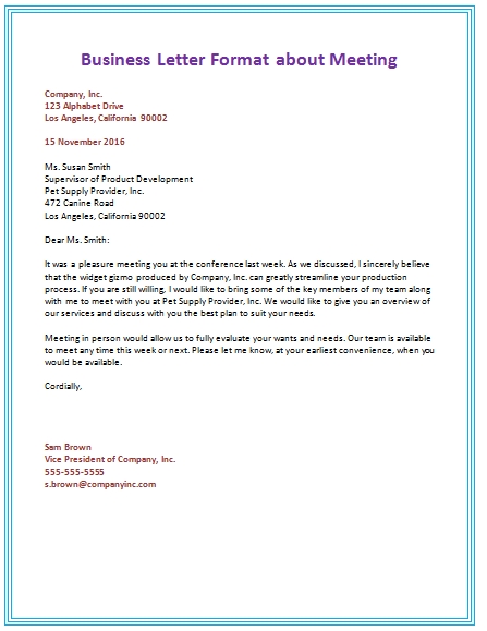 Business Letter Fromat Scrumps