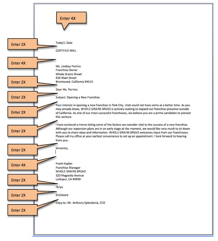 Business Letter Spacing Format | scrumps