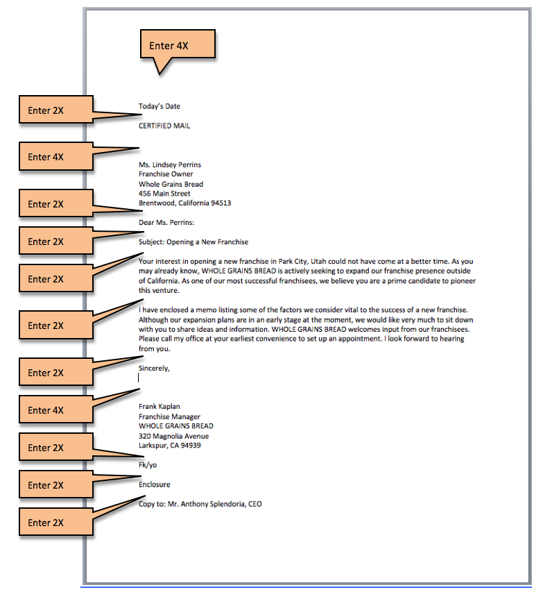 Business Letter Spacing Format | scrumps