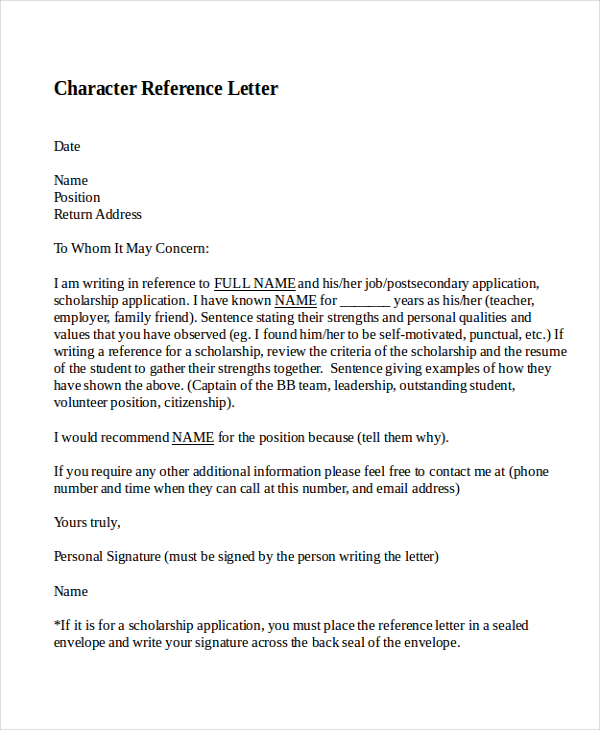 Dui Character Letter Sample - Character Reference Letter Template For