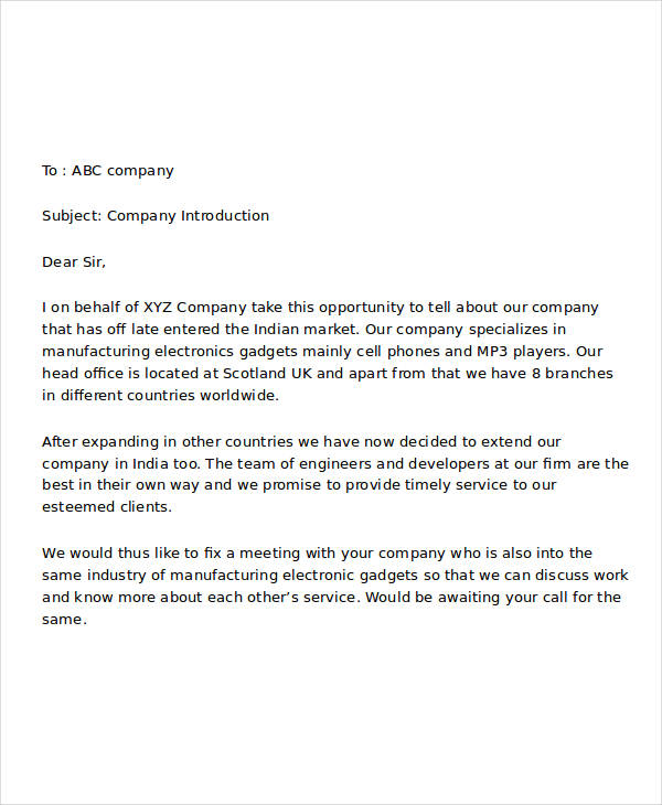 Company Introduction Email Sample Scrumps