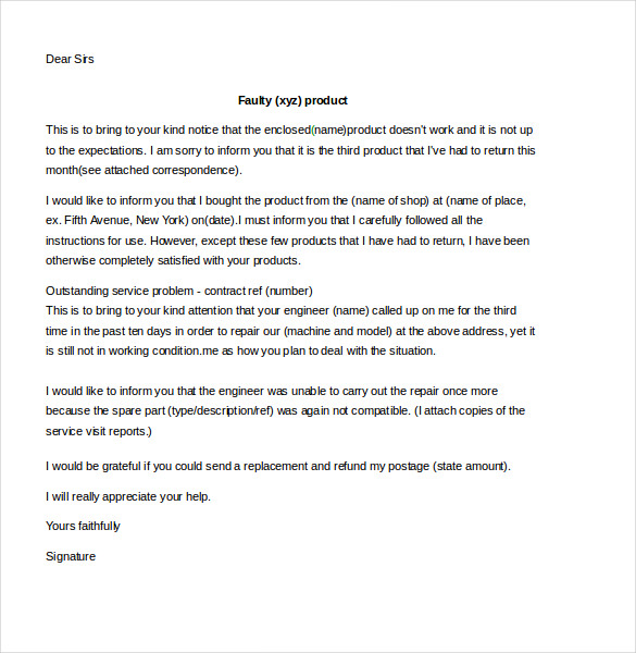 complaint letter template for poor customer service service 