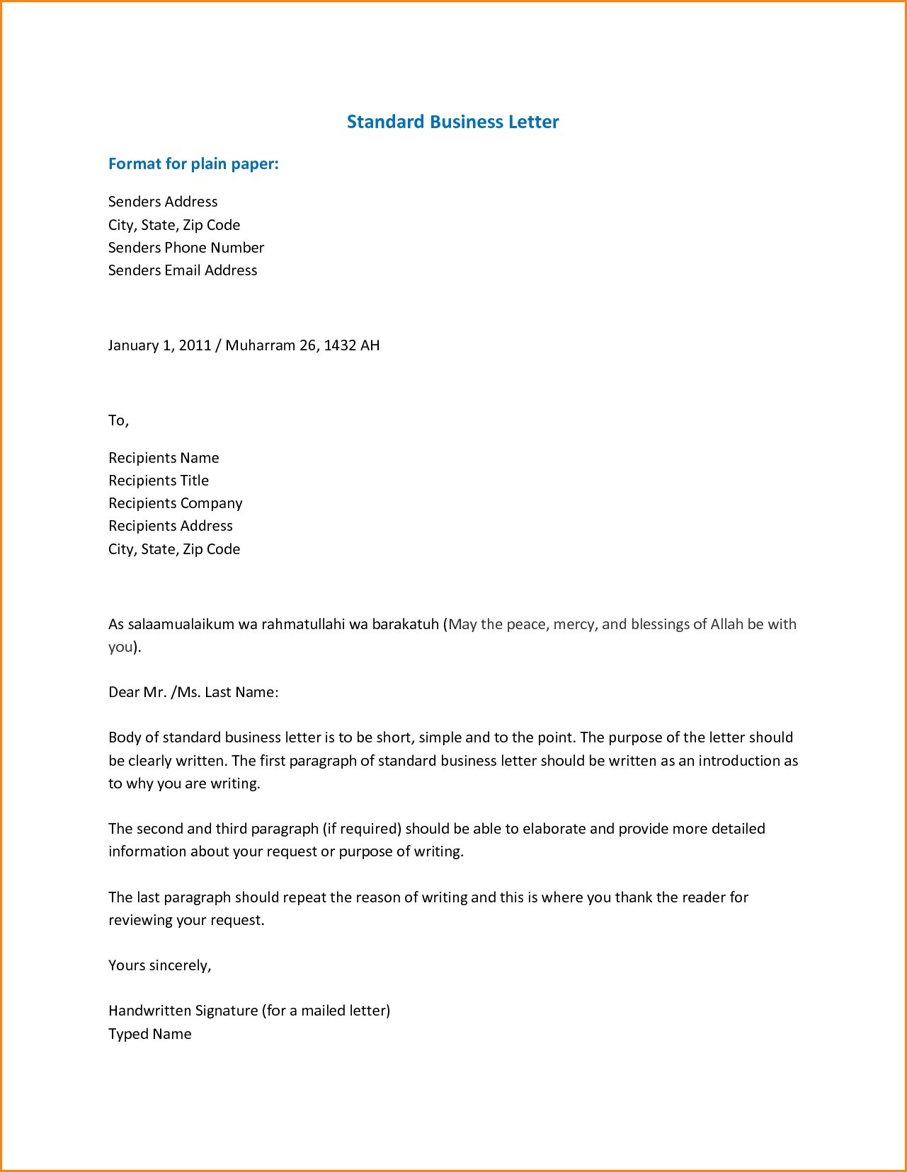 Email Business Letter Format Scrumps