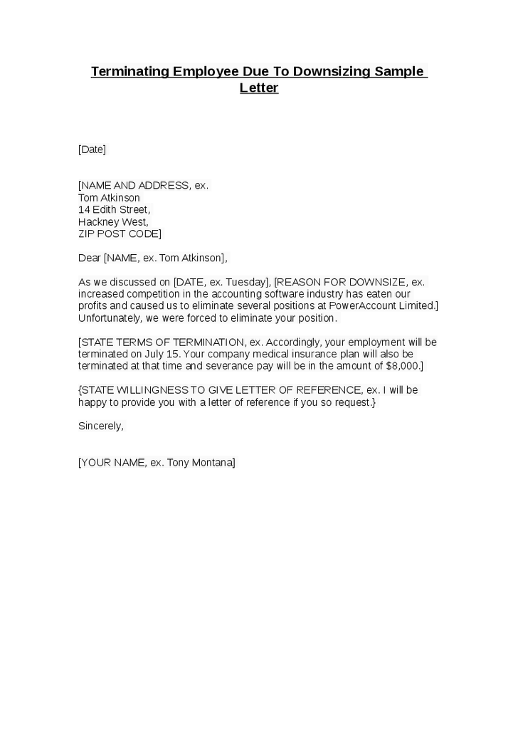 Employee Termination Letter Sample Scrumps