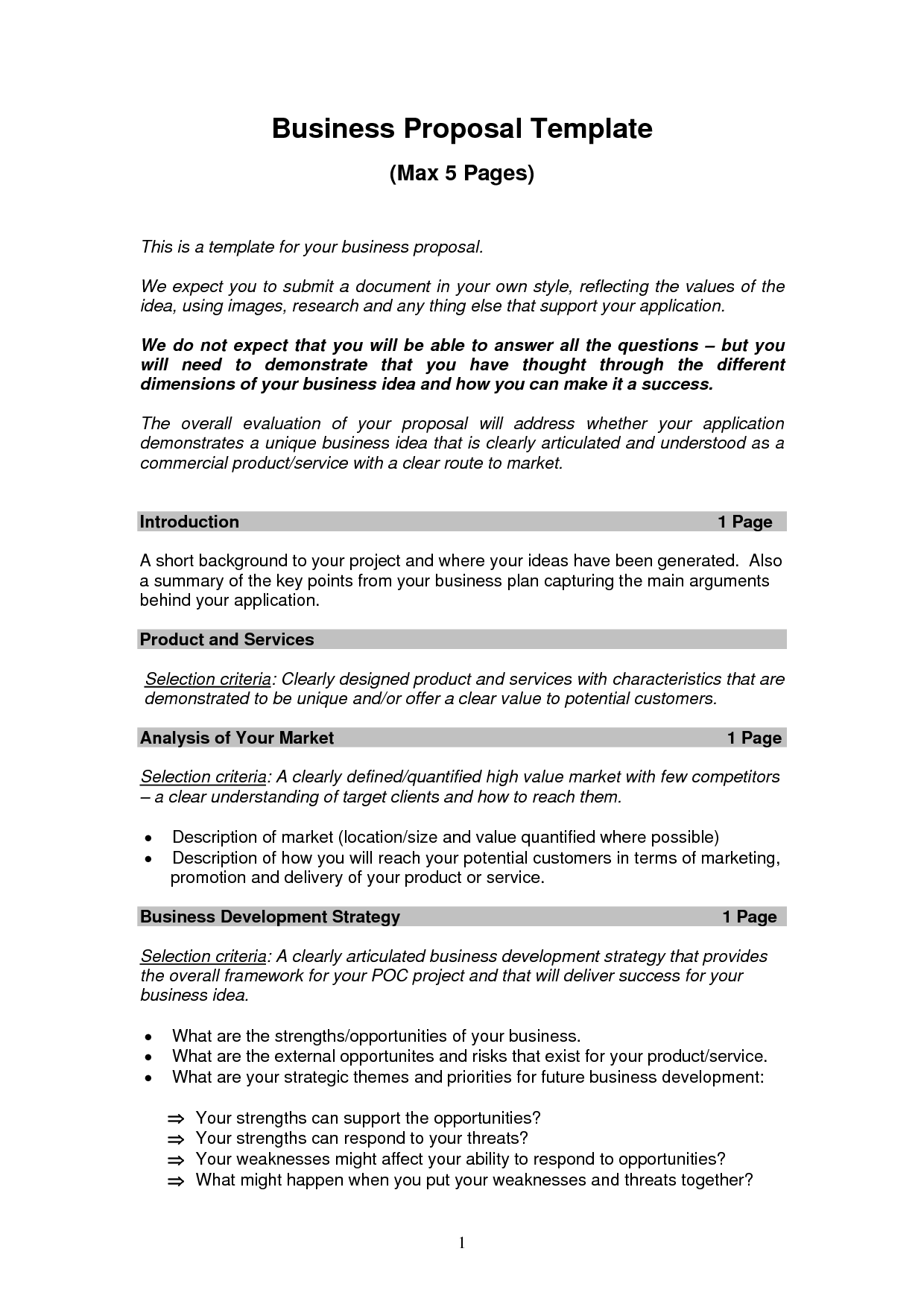 How To Write A Business Proposal Format