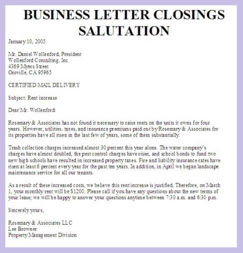 Formal Business Letter Closings | scrumps