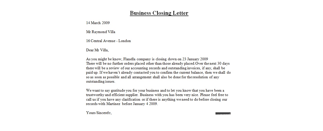Formal Business Letter Closings Scrumps
