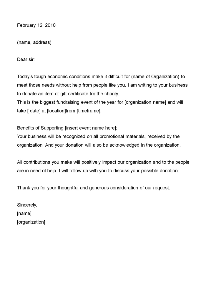 Donation Letter Sample | gplusnick