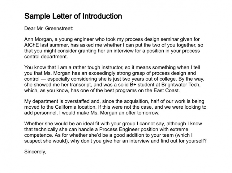 How To Write A Letter Of Introduction For College