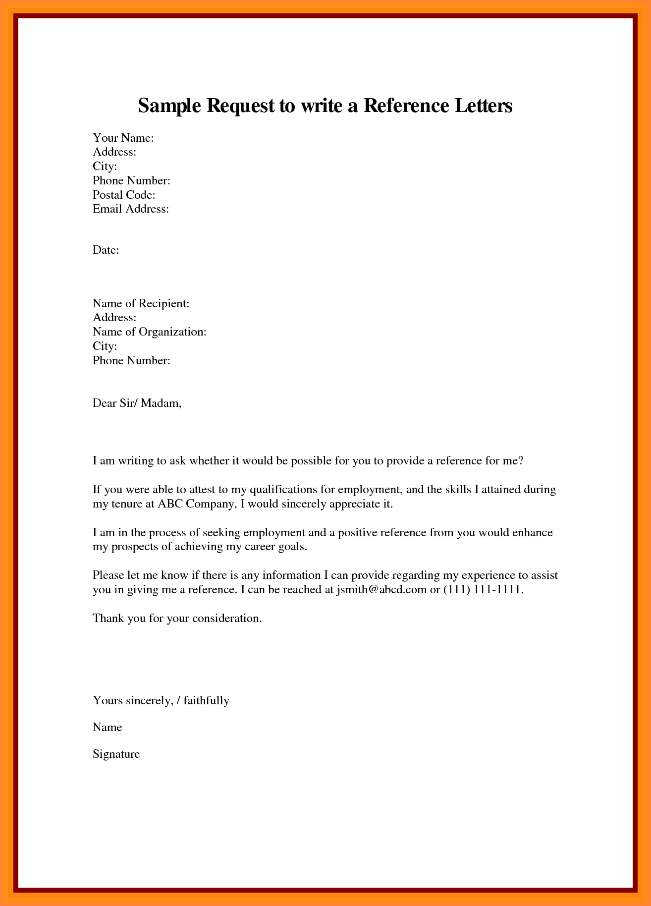 How To Make A Request Letter Sample