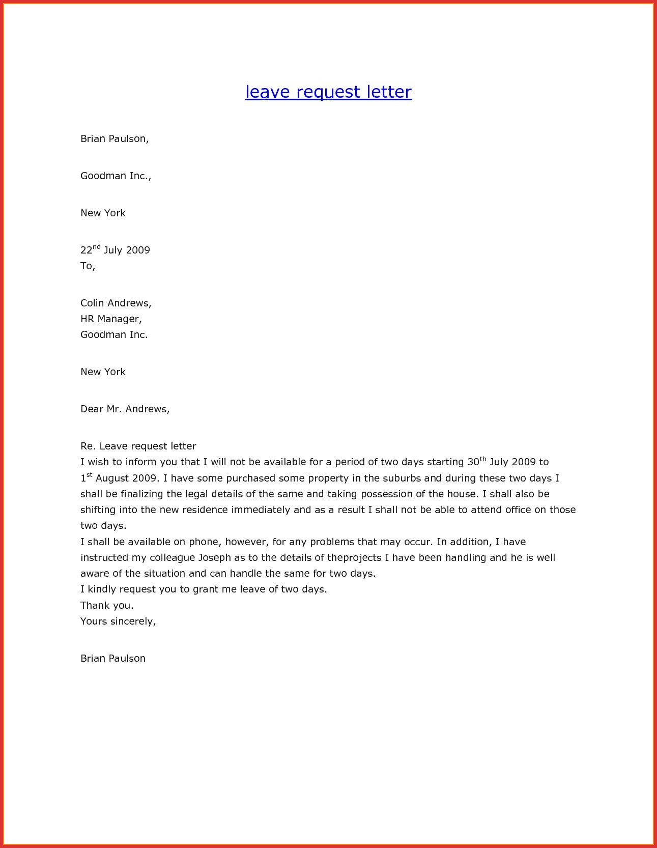 Sample cover letter for vacation employment