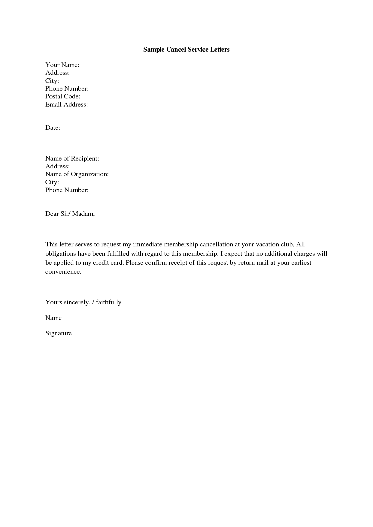 Letter To Cancel Service | scrumps