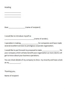 Self introduction letter template