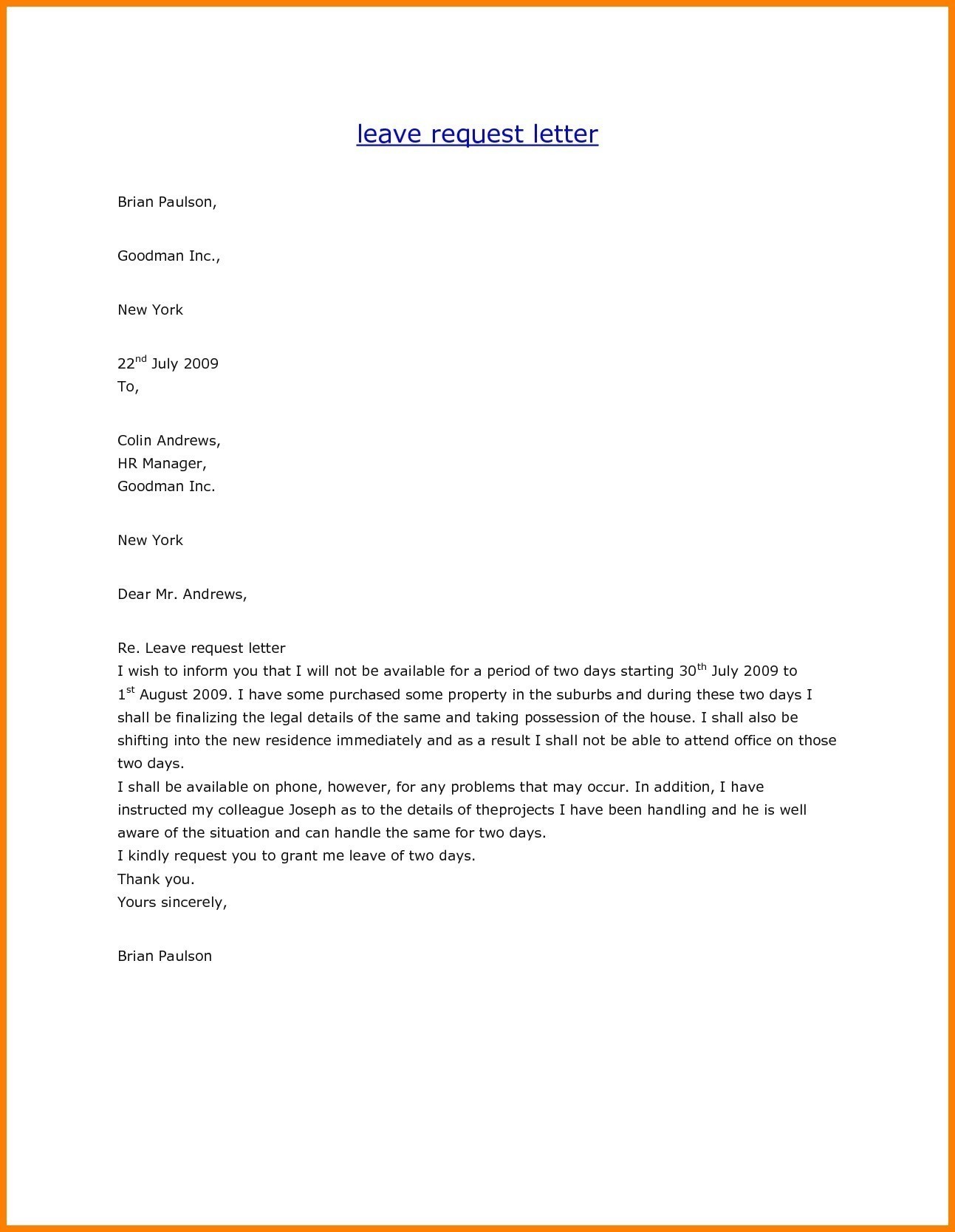 Leave Letter Format Employer New 10 Maternity Leave Requesting 