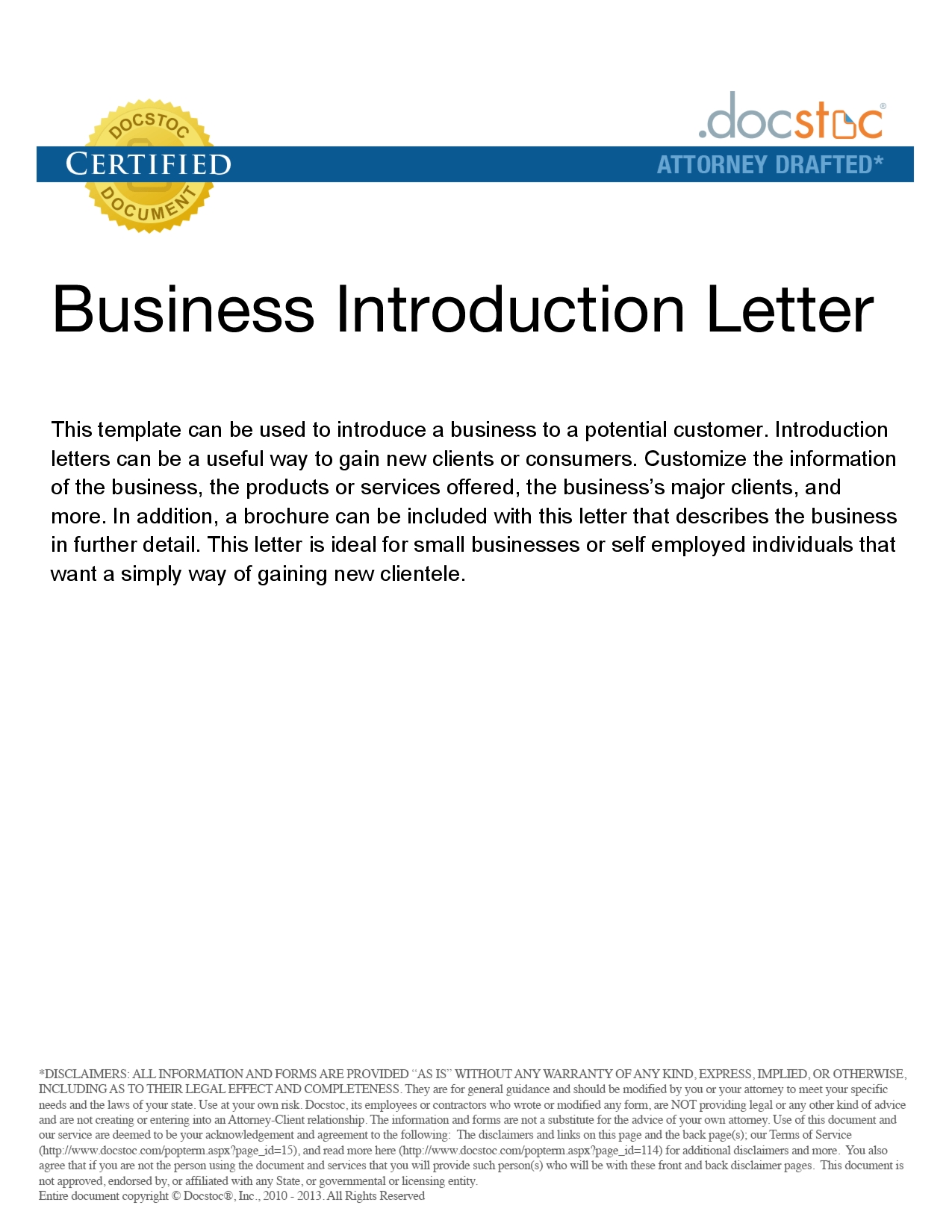 New Business Introduction Letters | scrumps