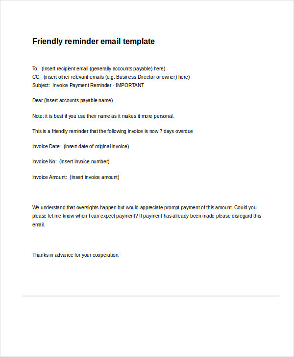 Professional emails samples friendly reminder complete although 