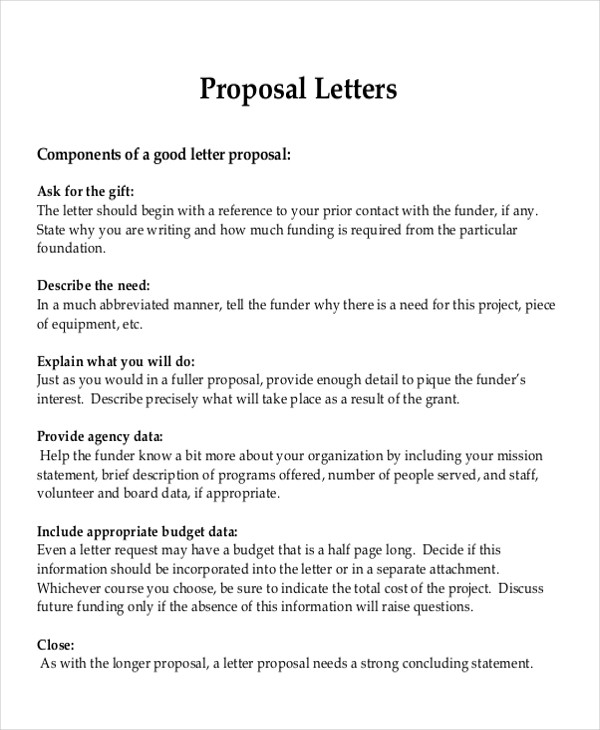 8 Sample Formal Proposal Letters | Sample Templates