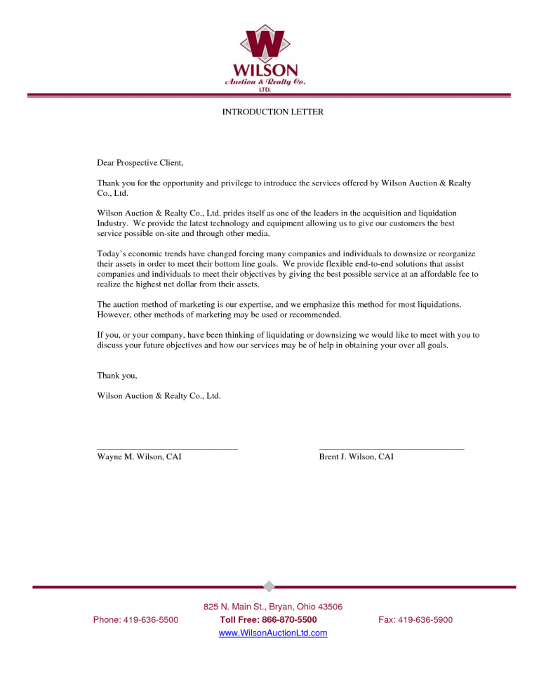 Sample Business Letters Of Introduction Scrumps