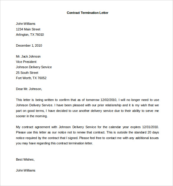 service agreement cover letter