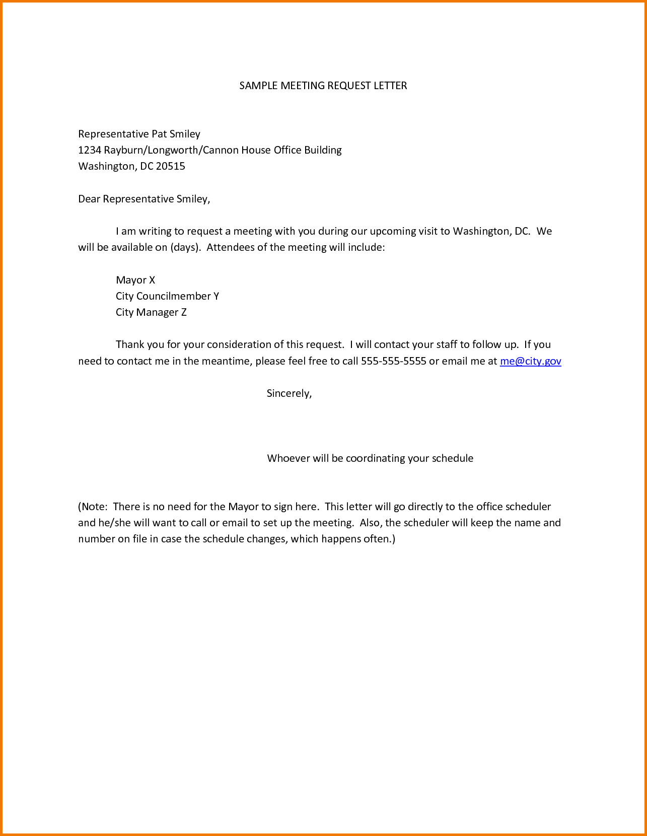 Sample Letter To Request A Meeting With A Manager Scrumps