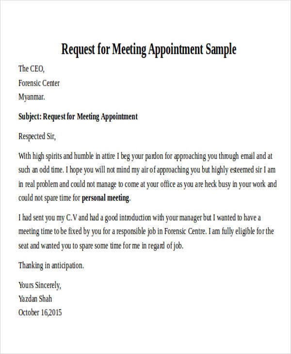 Sample Letter To Request A Meeting With A Manager | scrumps