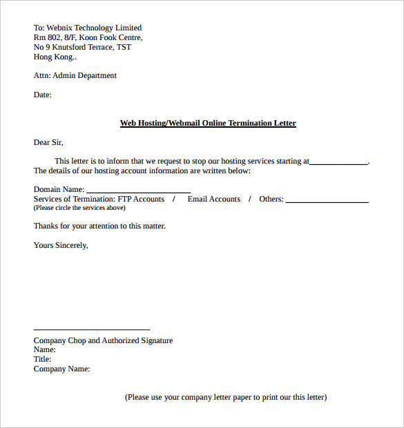 sample letters of termination of services Boat.jeremyeaton.co