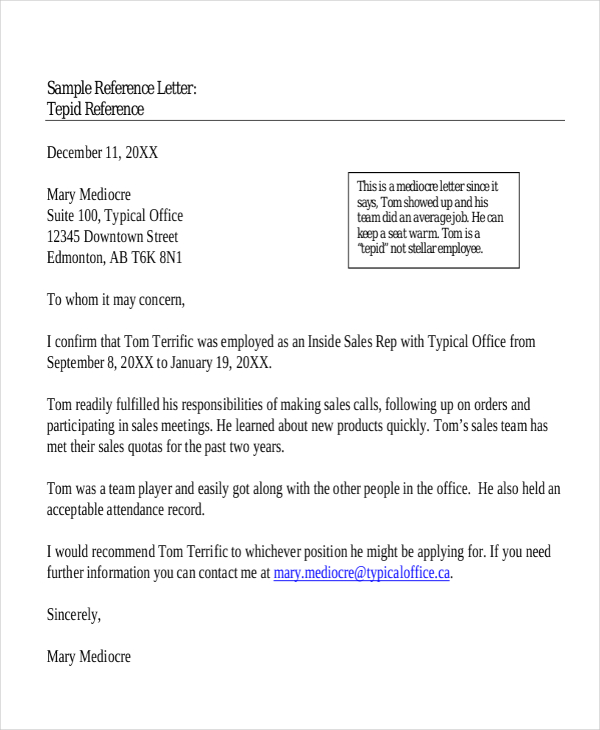 5 Samples of Character Reference Letter Template