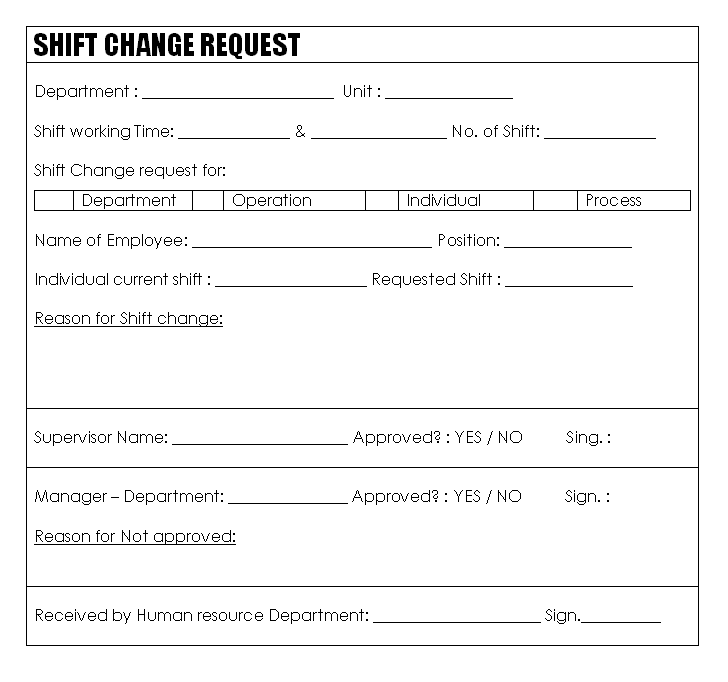 sample letter of request to change work schedule