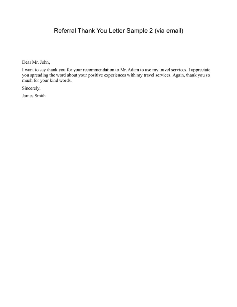 Thank You Letter For Job Referral Image collections Letter 