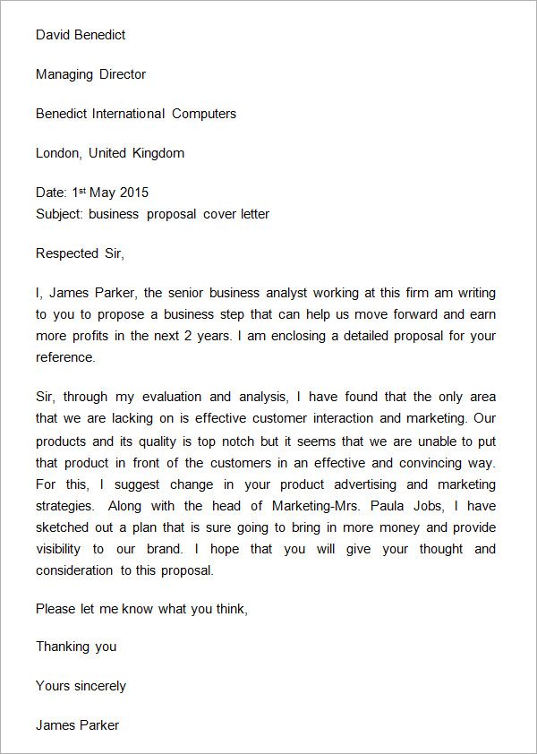 Writing A Business Proposal Letter Scrumps