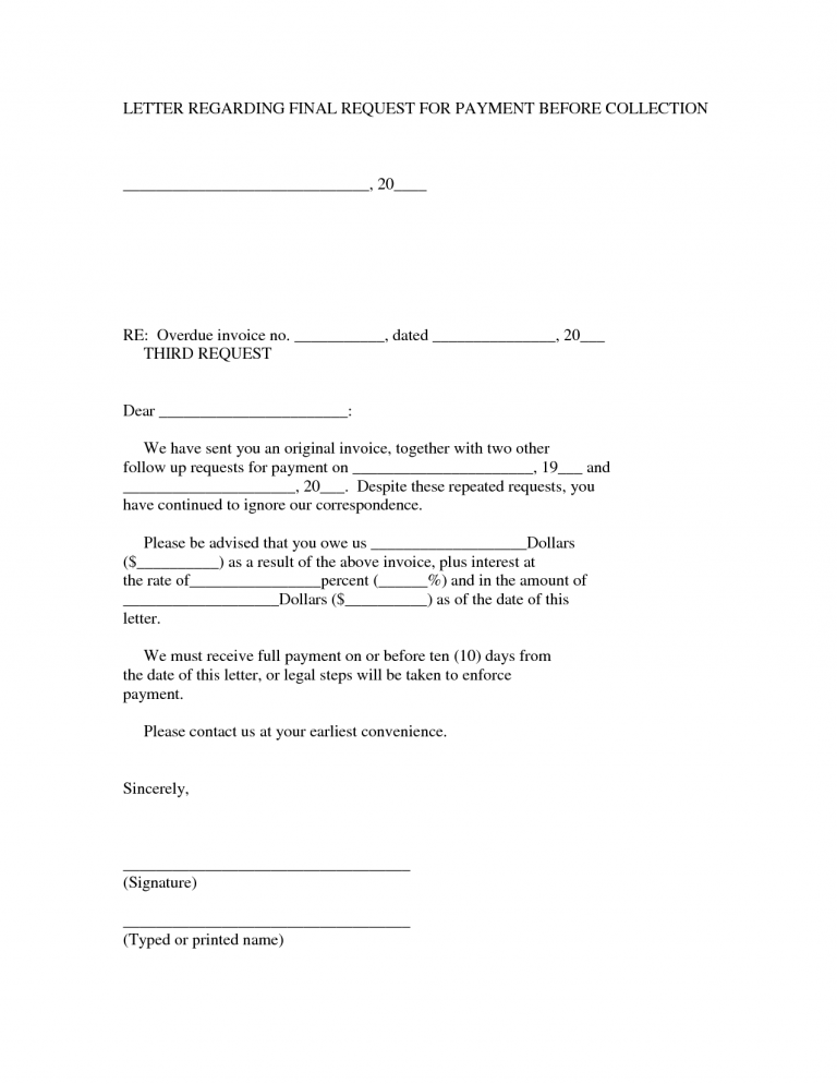 Billing Letter Requesting Payment | scrumps