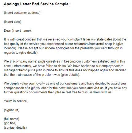 business apology letter for poor customer service Boat 