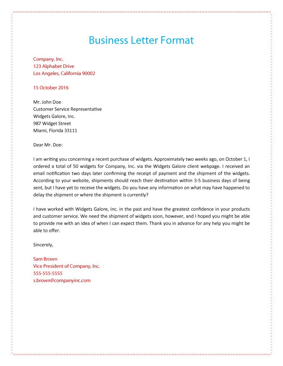 35 Formal / Business Letter Format Templates & Examples Template Lab