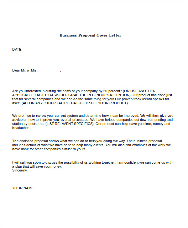 21+ Business Proposal Letter Examples PDF, DOC