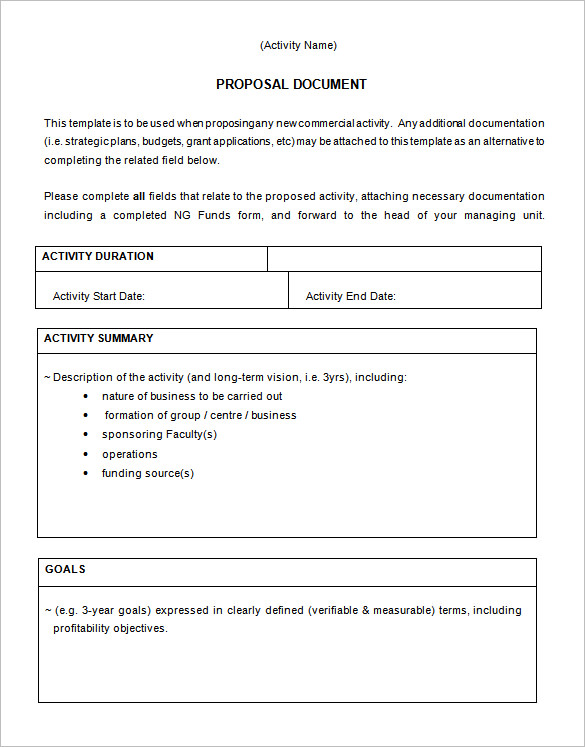 Sample Commercial Business Proposal Template docx