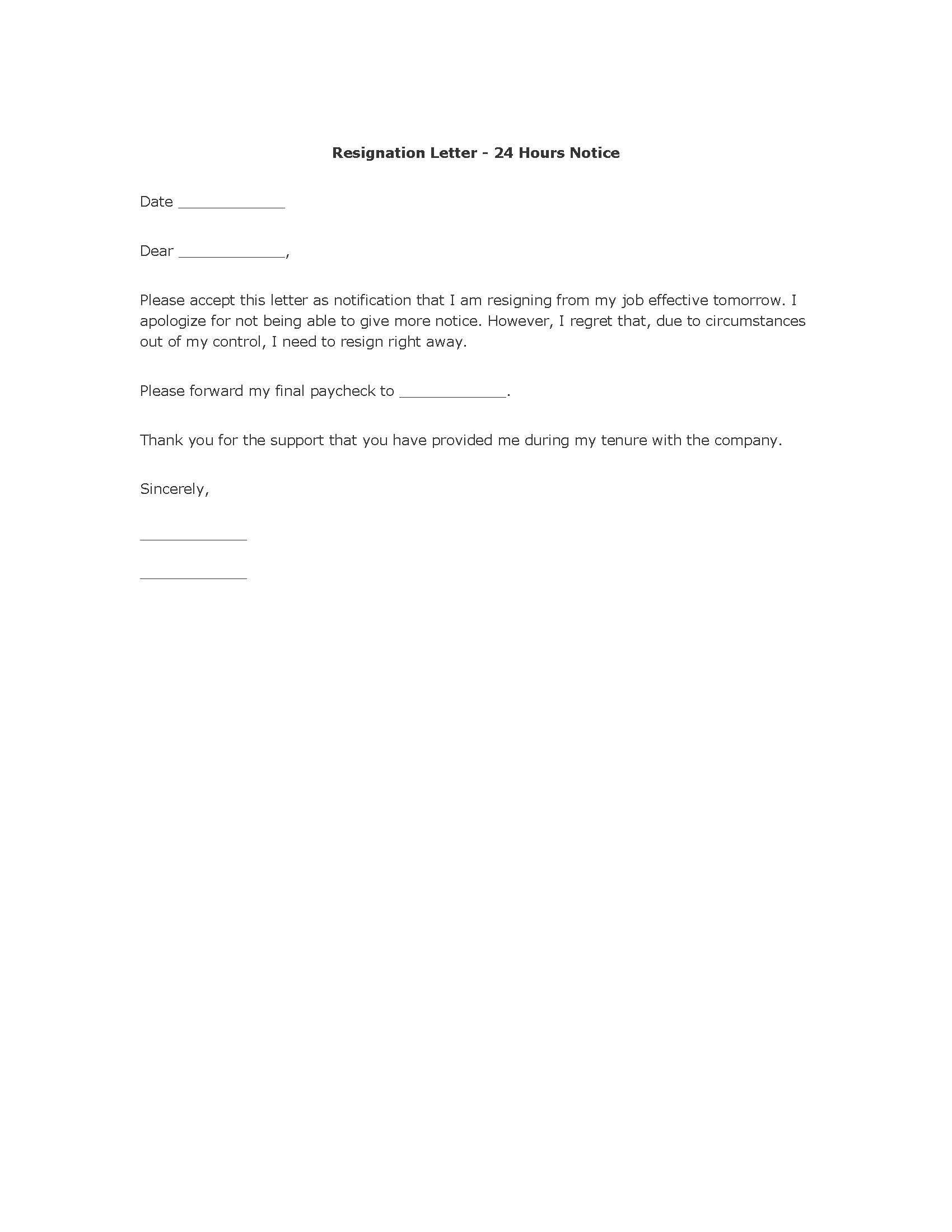 Sample Copy Of Resignation Letter Gallery Letter Format Formal 