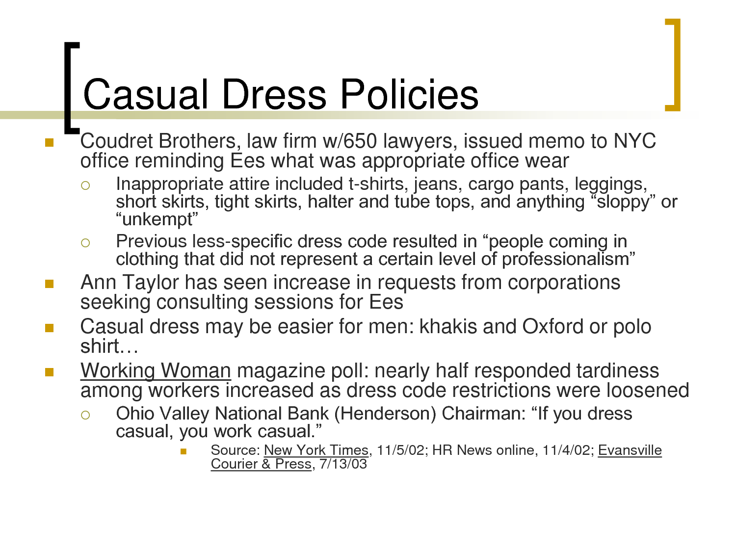 Canadian dress code policy for offices