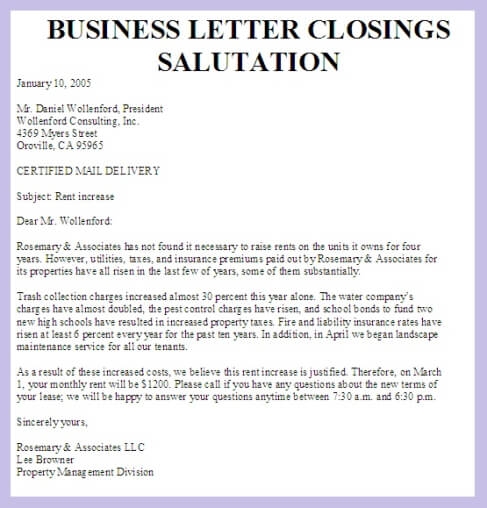 Awesome Collection Of formal Business Letter Closing Examples Cute 