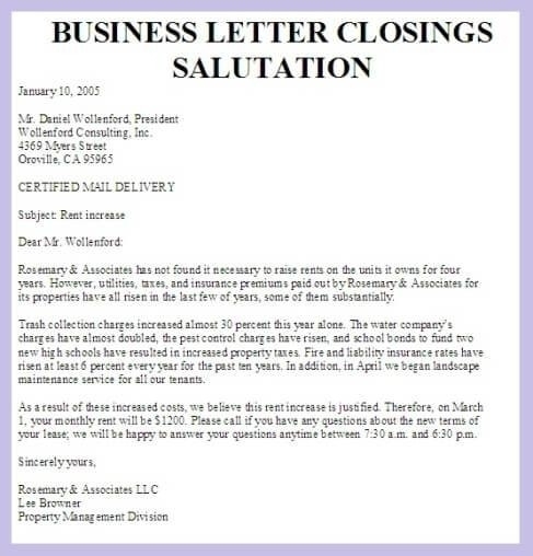 Formal Business Letter Closings Parlo.buenacocina.co Within 