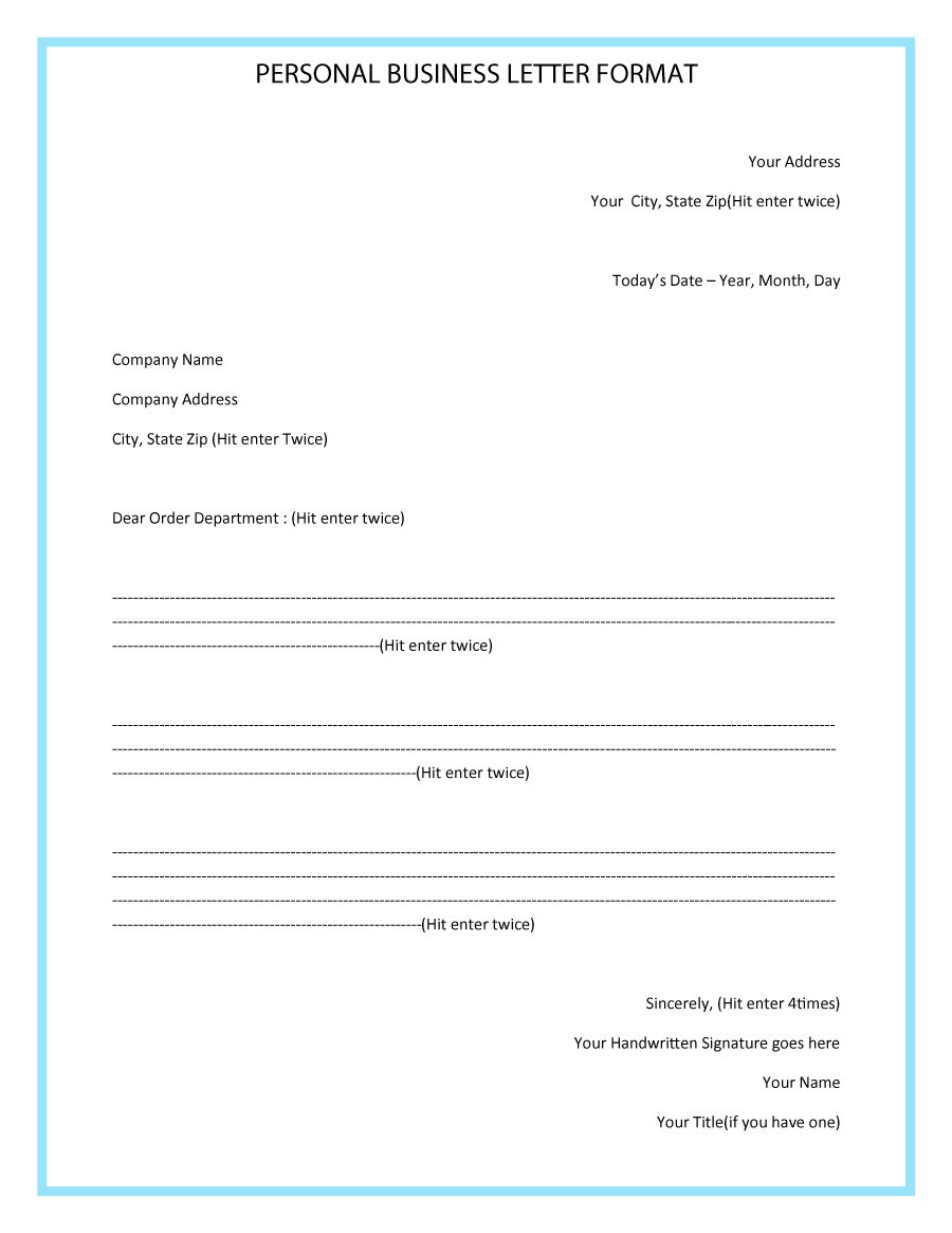 Business letter format