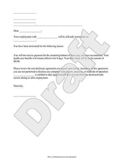 Sample Termination Letter Without Cause 1 Pdf Free Download 