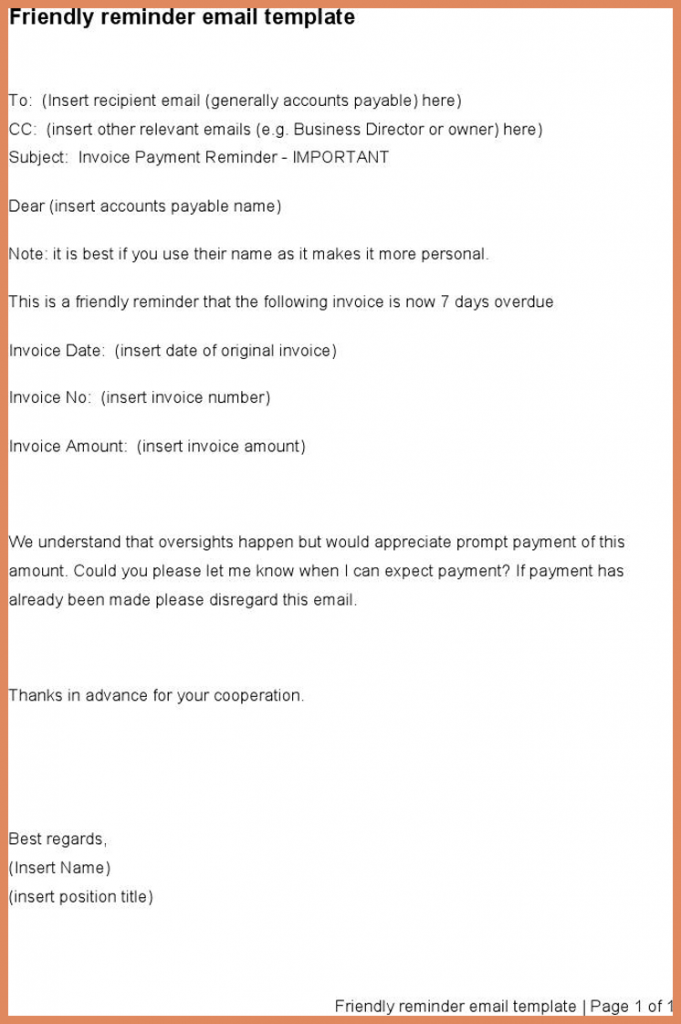 Friendly Reminder Email Template | scrumps