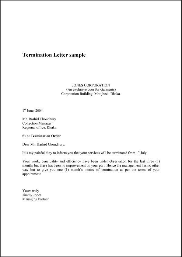 sample for termination letter Boat.jeremyeaton.co