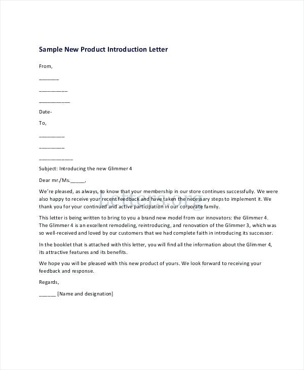 Free New Product Introduction Letter | Templates at 