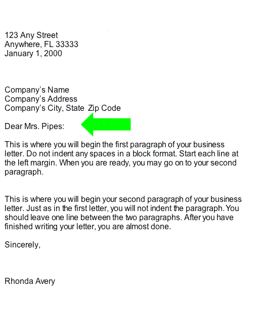 Salutations In A Business Letter | Example Good Resume Template