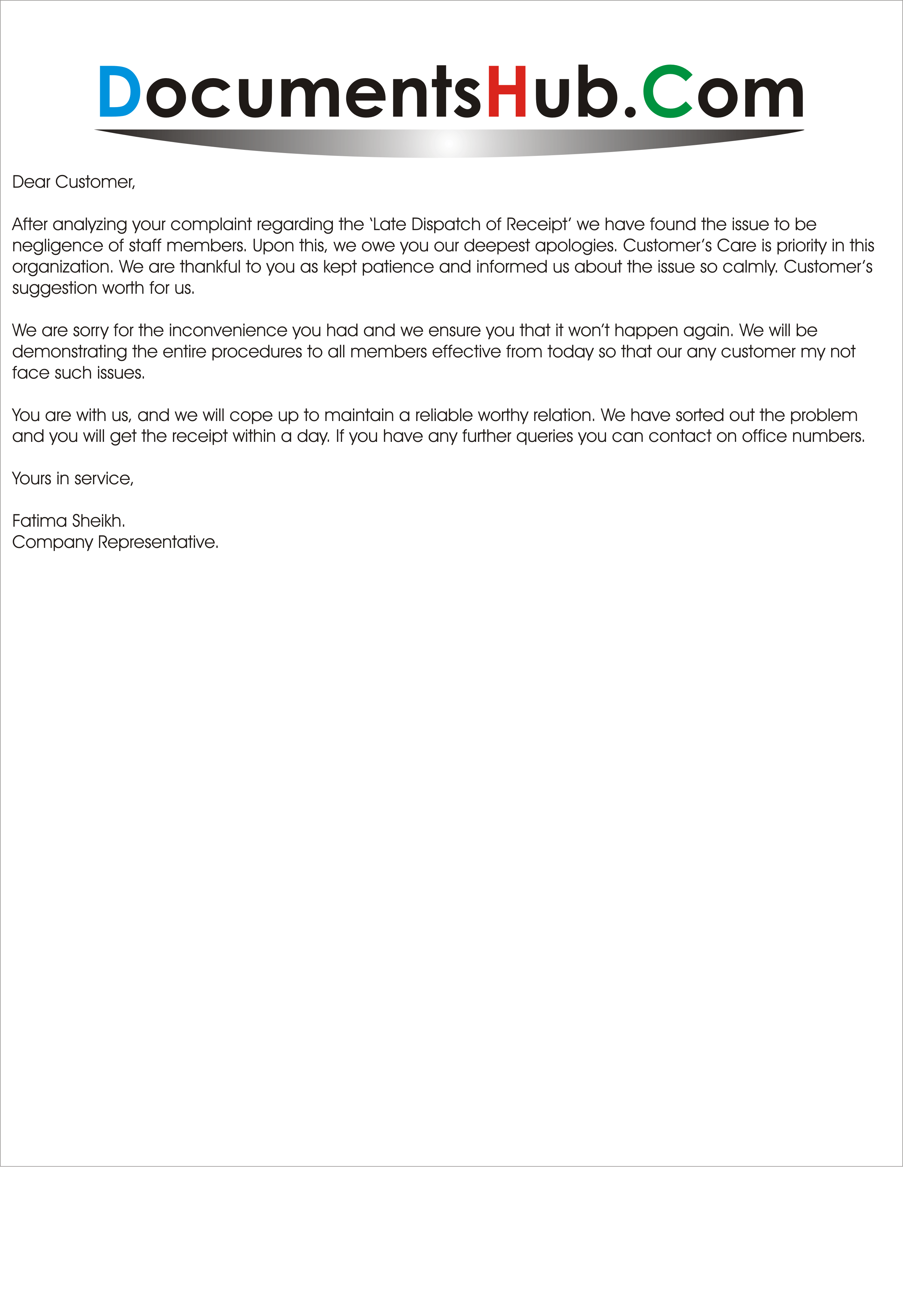 apology letter to customer Muck.greenidesign.co